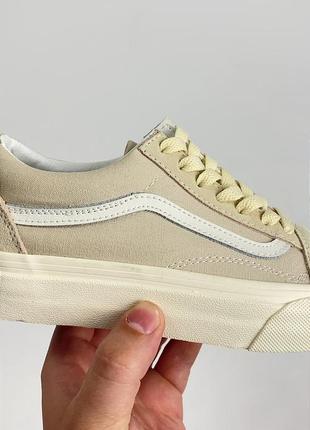 Vans old skool plataform жіночі масивні літні кеди венс бежеві висока платформа весна літо массивные бежевые летние кеды кроссовки высокая подошва3 фото