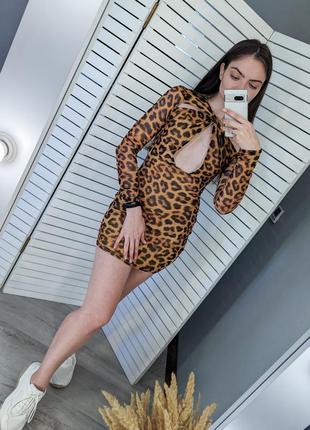 Леопардова сукня з розрізами аід missguided5 фото