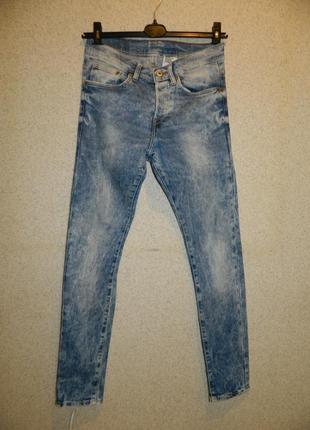 Р. 44-46/s-m джинсы мужские h&m denim skinny плотные светлые стрейчевые (можно на мальчика подростка)