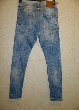 Р. 44-46/s-m джинси чоловічі h&amp;m denim skinny щільні світлі стрейчеві (можна на хлопчика підлітка)4 фото