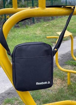 Барсетка reebok черная сумка на плечо / мессенджер рибок