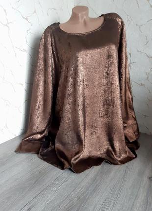Блуза,блузка батал новая золотистая с бордовым оттенком, 60 р.1 фото