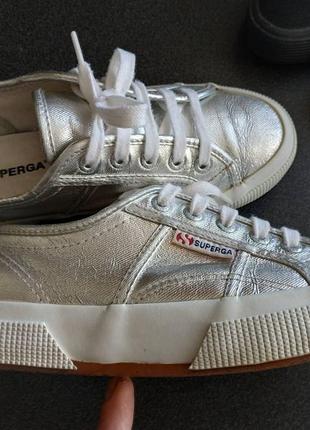 *кеды superga  2750 cotmetu  grey silver (metal effect)*38/38,5 размер*4 фото