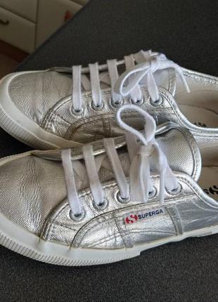 *кеды superga  2750 cotmetu  grey silver (metal effect)*38/38,5 размер*6 фото