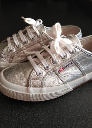 *кеды superga  2750 cotmetu  grey silver (metal effect)*38/38,5 размер*8 фото