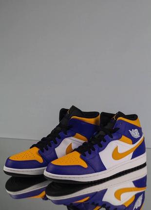 Кросівки nike air jordan 1 mid lakers