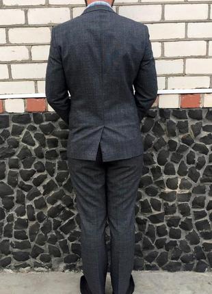 Next костюм м мужской классический приталенный шерсть серый в клетку приталенный мужественный в клетку2 фото