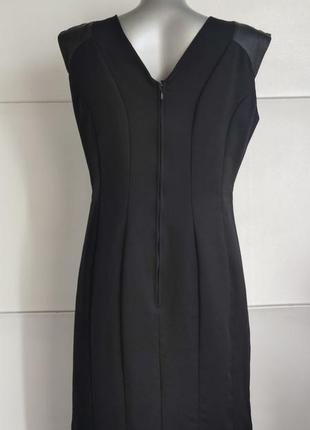 Платье с натуральной кожей h&amp;m черного цвета.4 фото