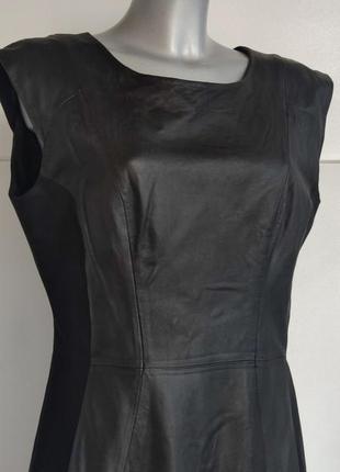 Платье с натуральной кожей h&amp;m черного цвета.9 фото