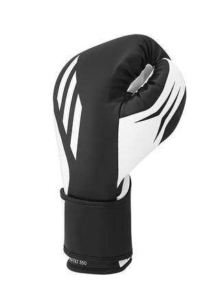 Боксерские перчатки кожаные adidas speed tilt 350 профессиональные тренировочные черные 10 ,12 oz спаринг бокс3 фото