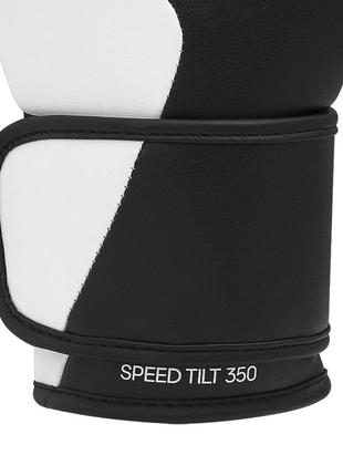 Боксерские перчатки кожаные adidas speed tilt 350 профессиональные тренировочные черные 10 ,12 oz спаринг бокс6 фото