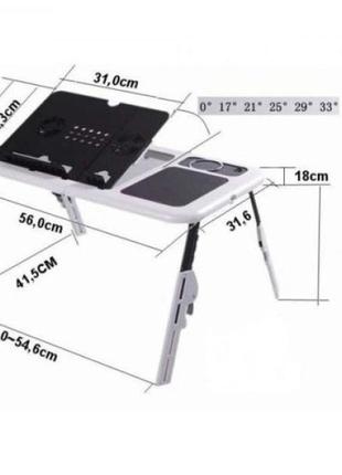 Складной столик для ноутбука ld-09 e-table, столик с охлаждением 2 usb кулера8 фото