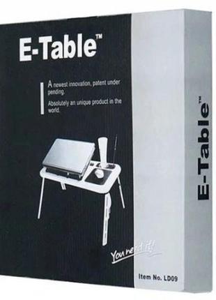 Складаний столик для ноутбука ld-09 e-table, столик з охолодженням 2 usb кулера