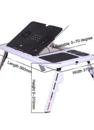 Складаний столик для ноутбука ld-09 e-table, столик з охолодженням 2 usb кулера9 фото