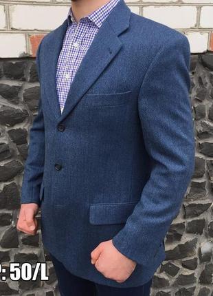 Yves saint laurent твидовый пиджак блейзер l шерстяной мужской синий мужской пиджак твид шерсть1 фото