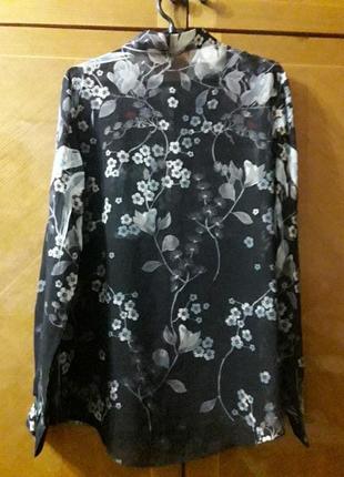 Брендовая стильная полупрозрачная блузка рубашка р.m от guess2 фото
