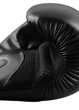 Боксерські рукавички шкіряні adidas hybrid 80 професійні тренувальні чорні бокс6 фото