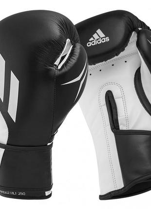 Боксерські рукавички шкіряні adidas speed ​​tilt 250 професійні чорні тренувальні 10,12, oz бокс3 фото