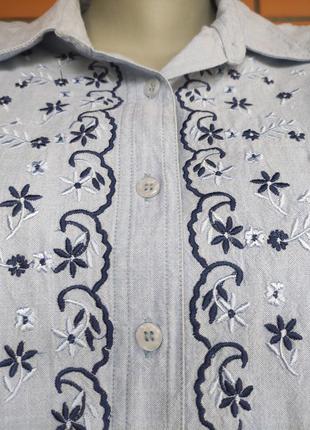 Рубашка блузка коттон вышивка.3 фото