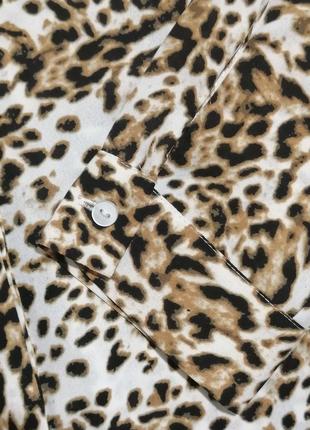 Блуза рубашка с леопардавой расцветкой4 фото