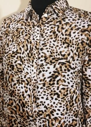 Блуза рубашка с леопардавой расцветкой2 фото