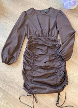 🌺 платье шоколадного цвета shein