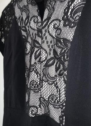 Чорна сукня з мереживною вставкою2 фото