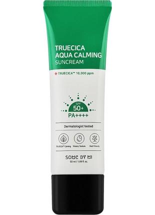 Успокаивающий солнцезащитный крем для лица some by mi truecica aqua calming suncream spf50+pa++++ 50 мл