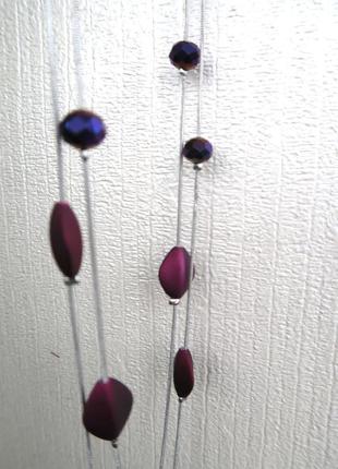 Намисто-буси темно-фіолетовий довге6 фото