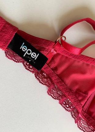 Шелковый трендовый лиф с кружевом италия lepel london бра бюстгалтер атласный 36 m4 фото