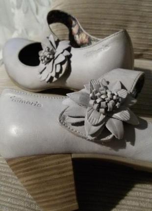Кожаные туфли tamaris размер 38 (25 см)5 фото
