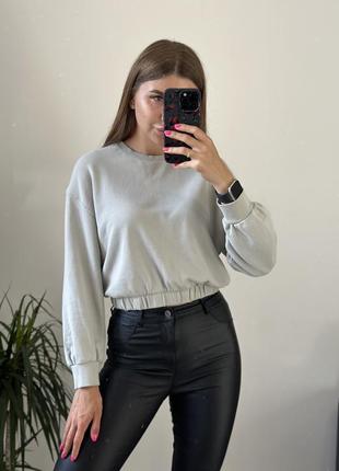 Базовый укороченый худи свитшот кофта