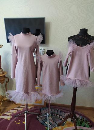 Плаття для доньки дитяче з комплекту фемелі лук(мама донька, парні комплекти)