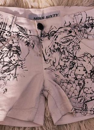 Белые итальянские джинсовые шорты