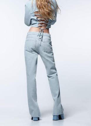 Zara трендовые джинсы с разрезами4 фото