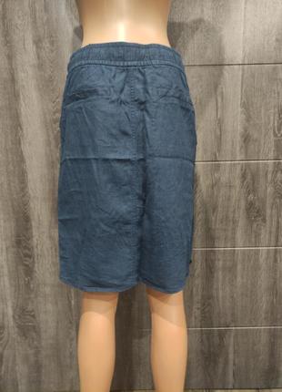Отличная льняная юбка с карманами пот 38-46 см4 фото