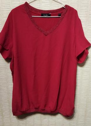 Красная нарядная блузка блуза блузон2 фото