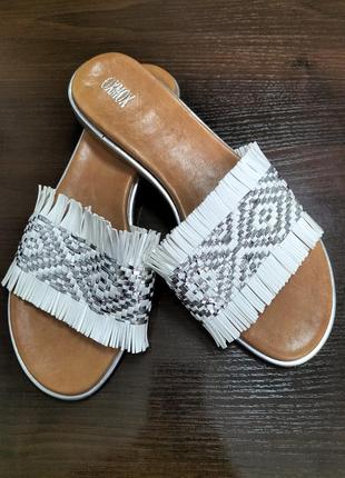 Крутые кожаные шлепанцы oxmox итальялия