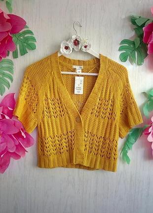 Кофта руда помаранчева з коротким рукавом фірмова нова в'язана m / 46 h&m