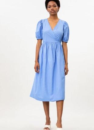 Красивое коттоновое на запах платья lefties