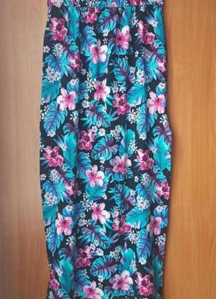 Вискозная юбка с цветочным принтом