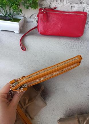 Женская кожаная косметичка женский кожаный кошелек