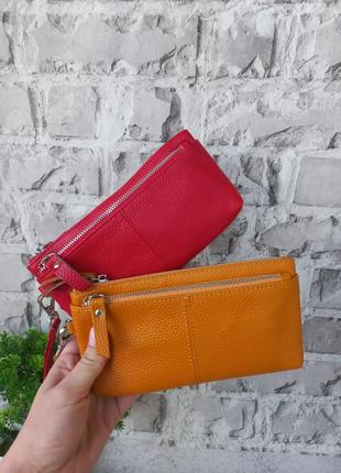 Женская кожаная косметичка женский кожаный кошелек