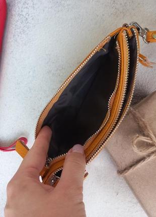 Женская кожаная косметичка женский кожаный кошелек