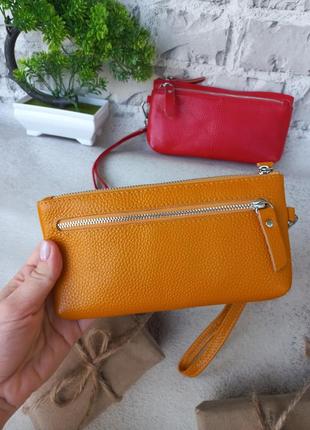 Женская кожаная косметичка женский кожаный кошелек