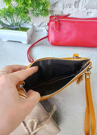 Женская кожаная косметичка женский кожаный кошелек