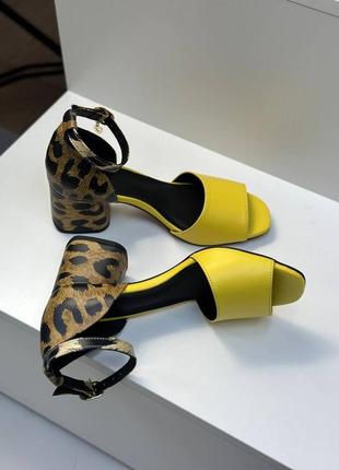 Желтые + леопардовые босоножки из натуральной кожи много цветов2 фото