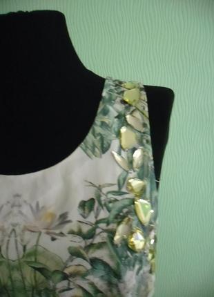 Нарядное платье н&м с растительным принтом,  р.384 фото