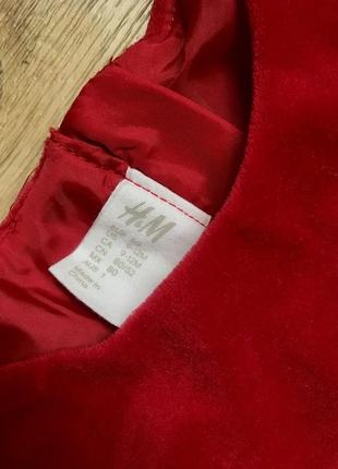 Платье бархатное 80 р. на 1 год красное h&m4 фото