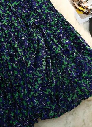 Юбка с цветочным принтом, юбка солнышка, летняя3 фото